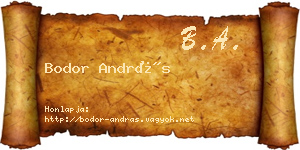 Bodor András névjegykártya
