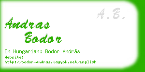 andras bodor business card